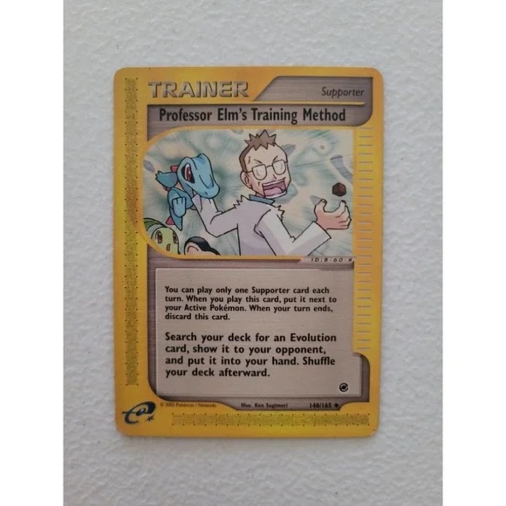 Pokemon Trainer Card - Professor Elm's Training Method - Yellow and Blue